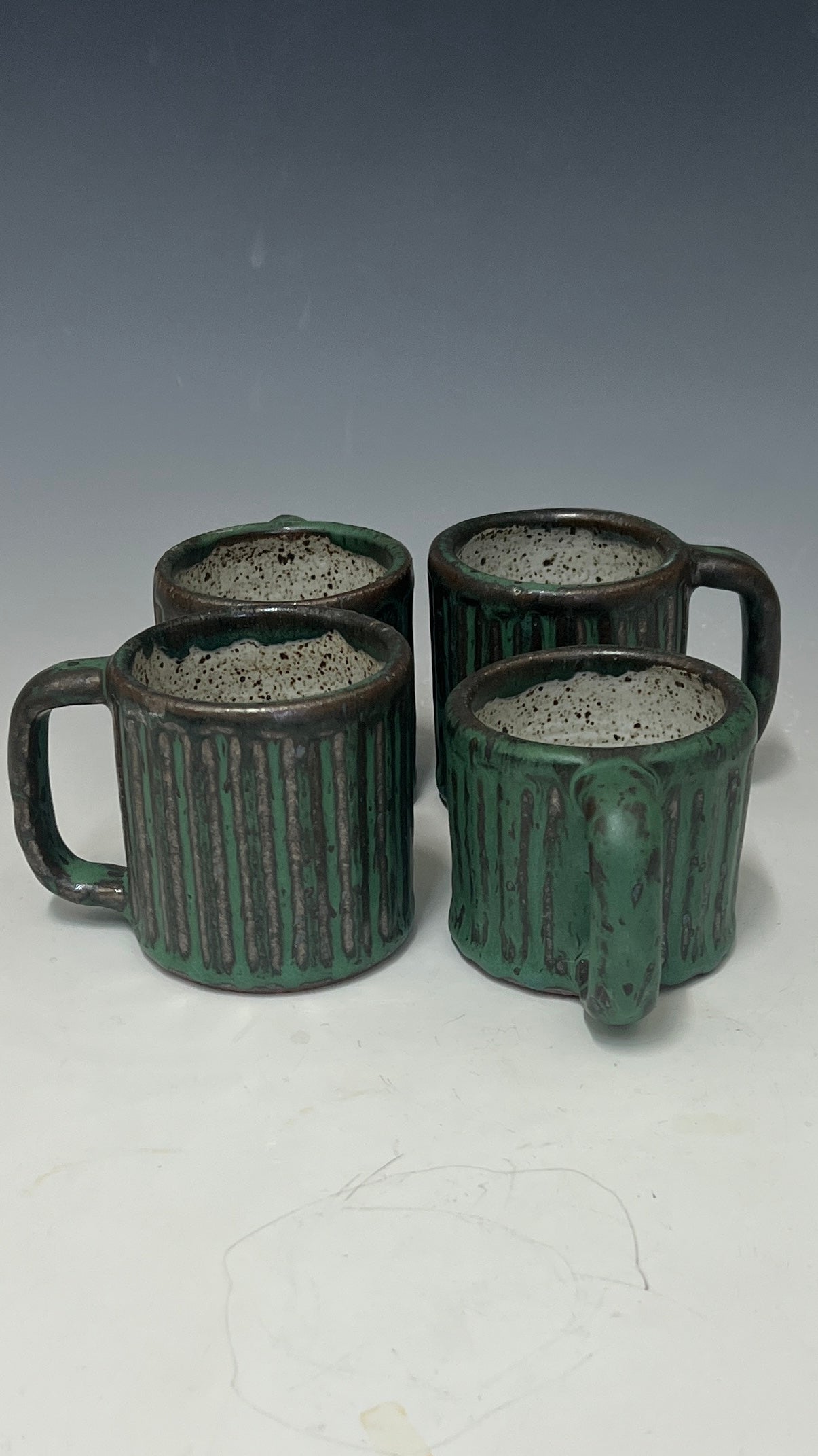Green Ribbed Cup