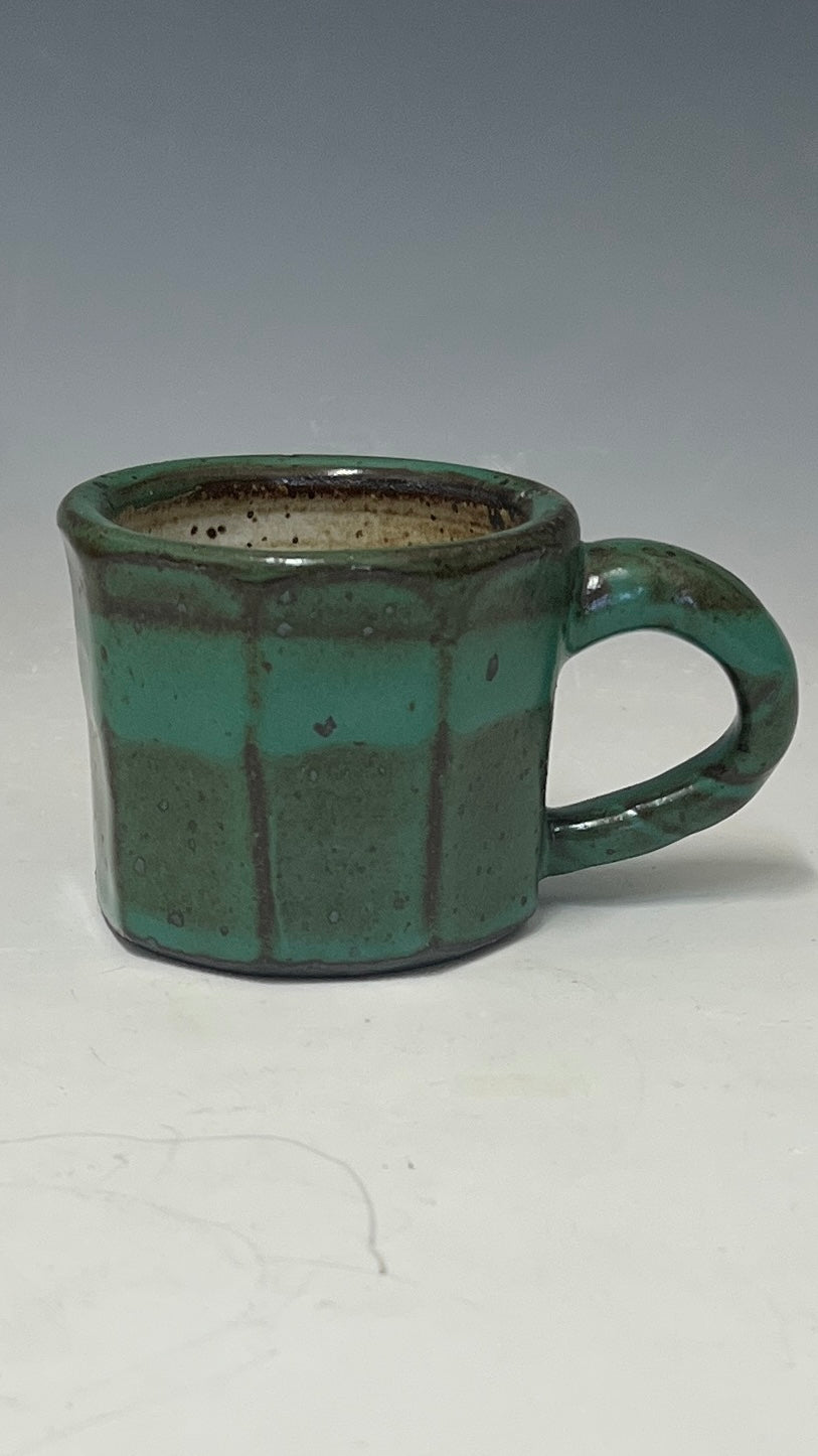 Green Faceted Cup