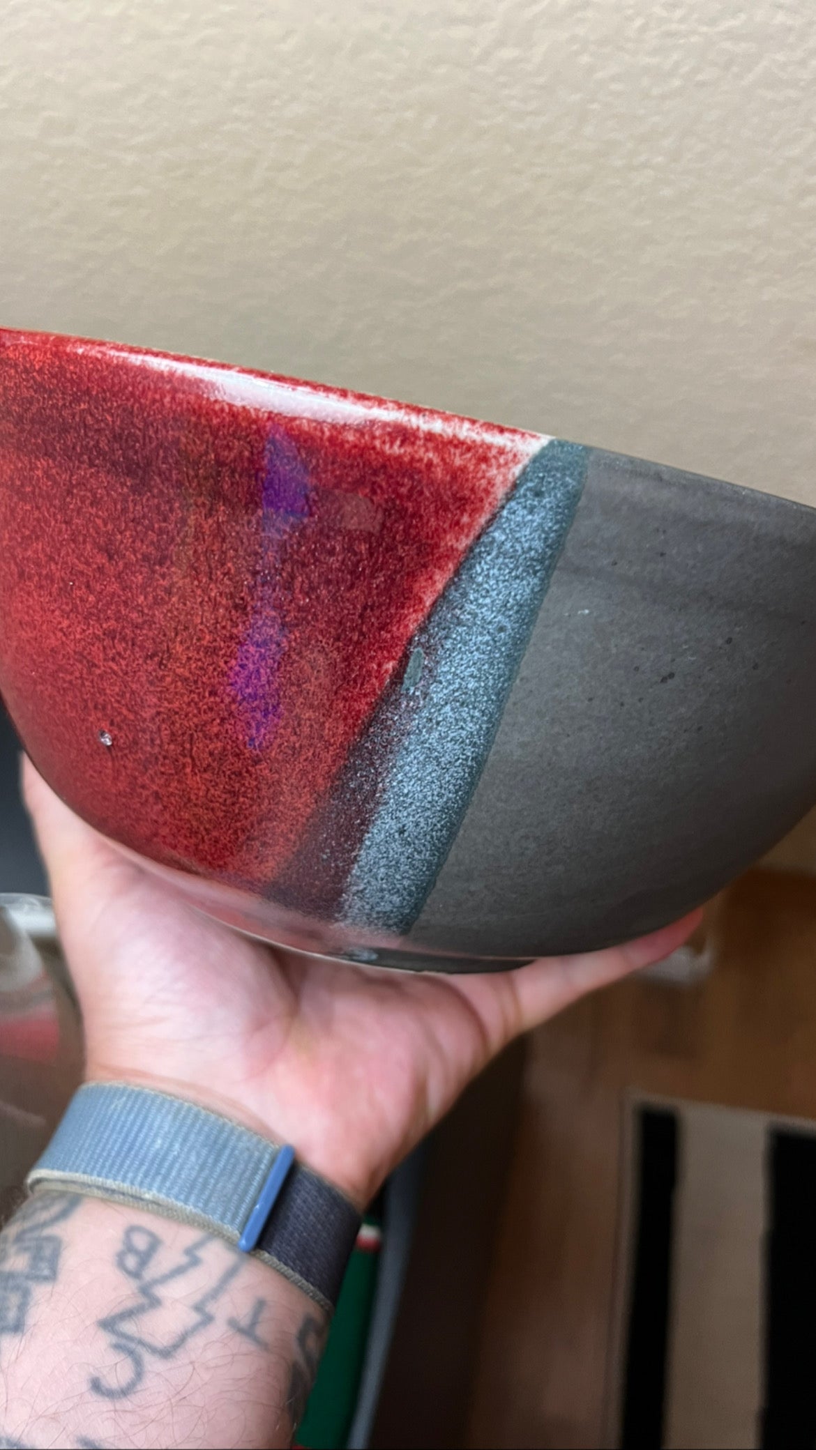 Black and Red Serving Bowl