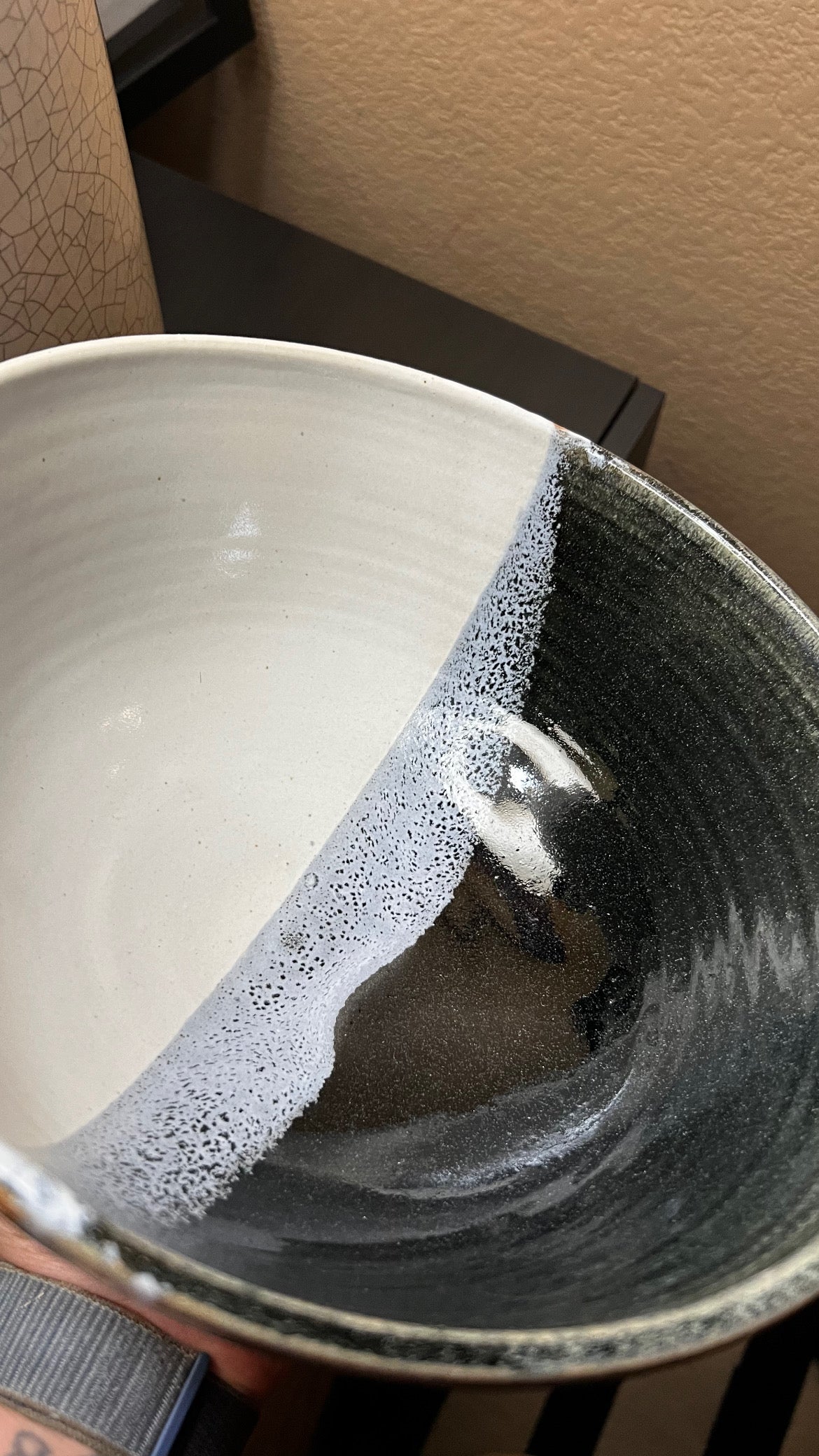 Green and White Serving Bowl