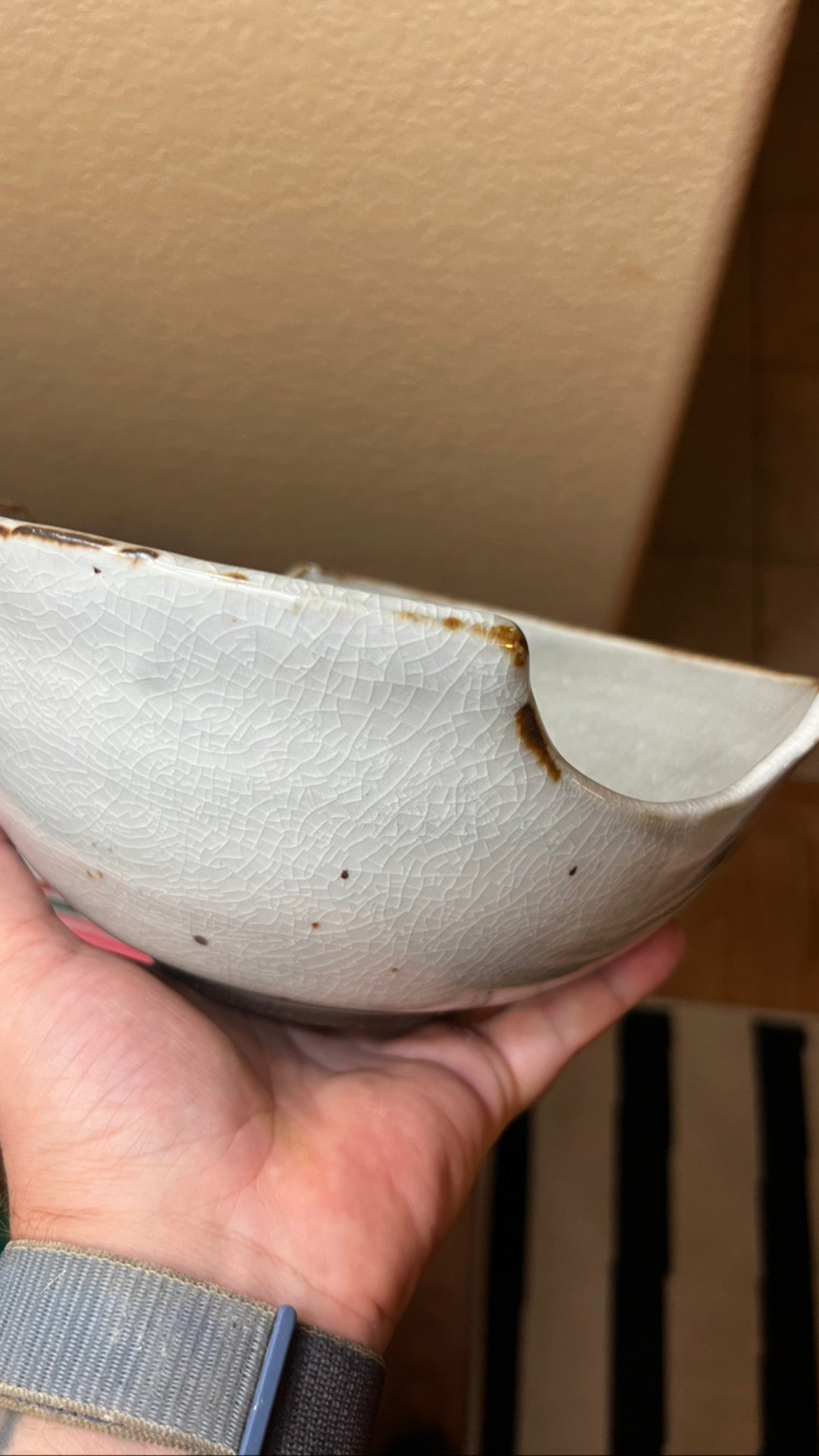 Shino Bowl with Cut Outs