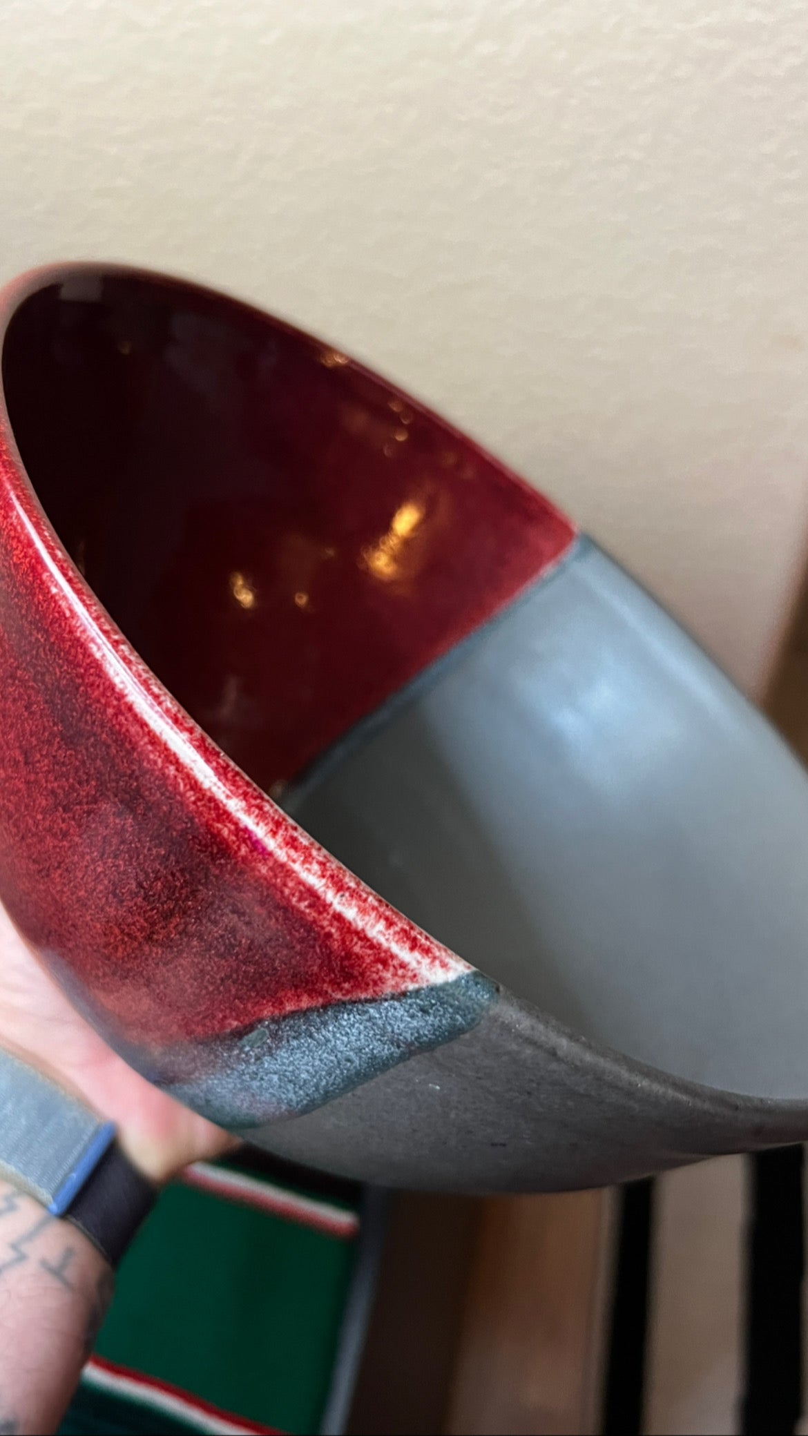 Black and Red Serving Bowl