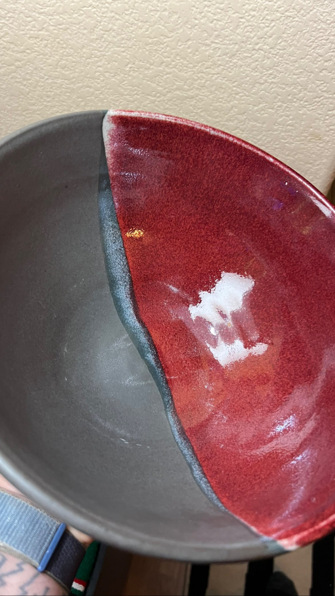 Black and Red Serving Bowl