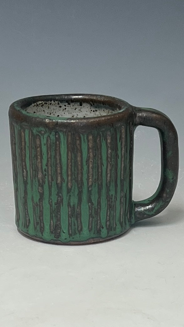 Green Ribbed Cup