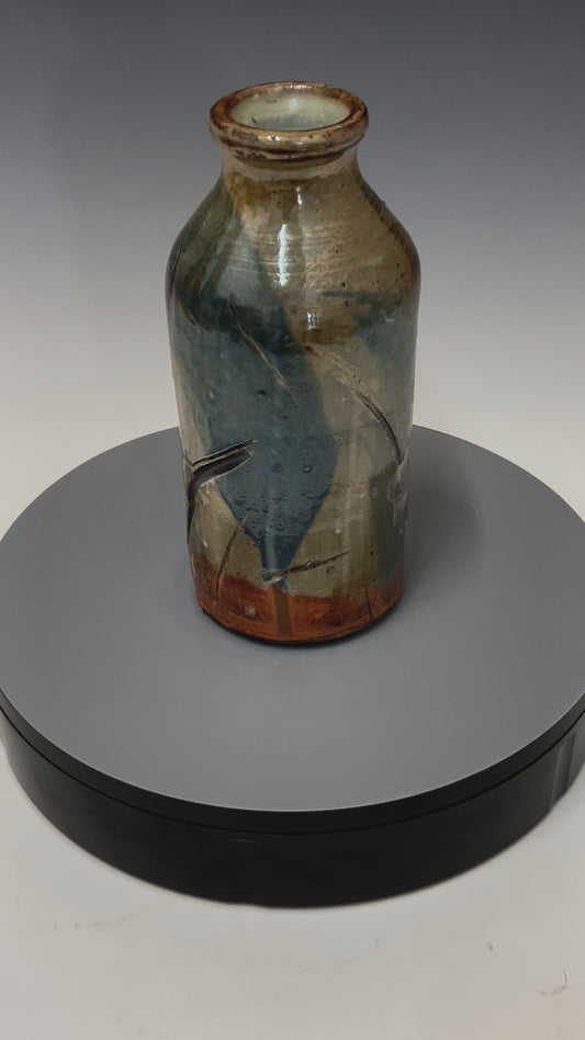 Blue Wabi Sabi Bottle Vase