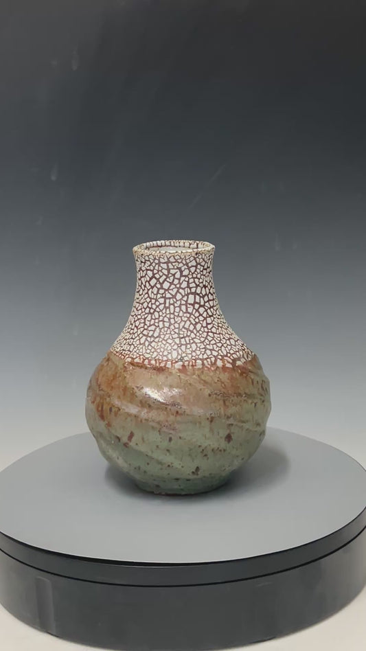 Green and Brown Swirl Vase