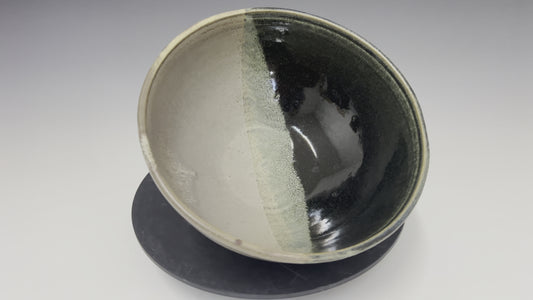 Beige and Green Serving Bowl